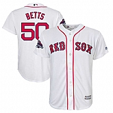 Youth Red Sox 50 Mookie Betts White 2018 World Series Champions Team Logo Player Jersey Dzhi,baseball caps,new era cap wholesale,wholesale hats